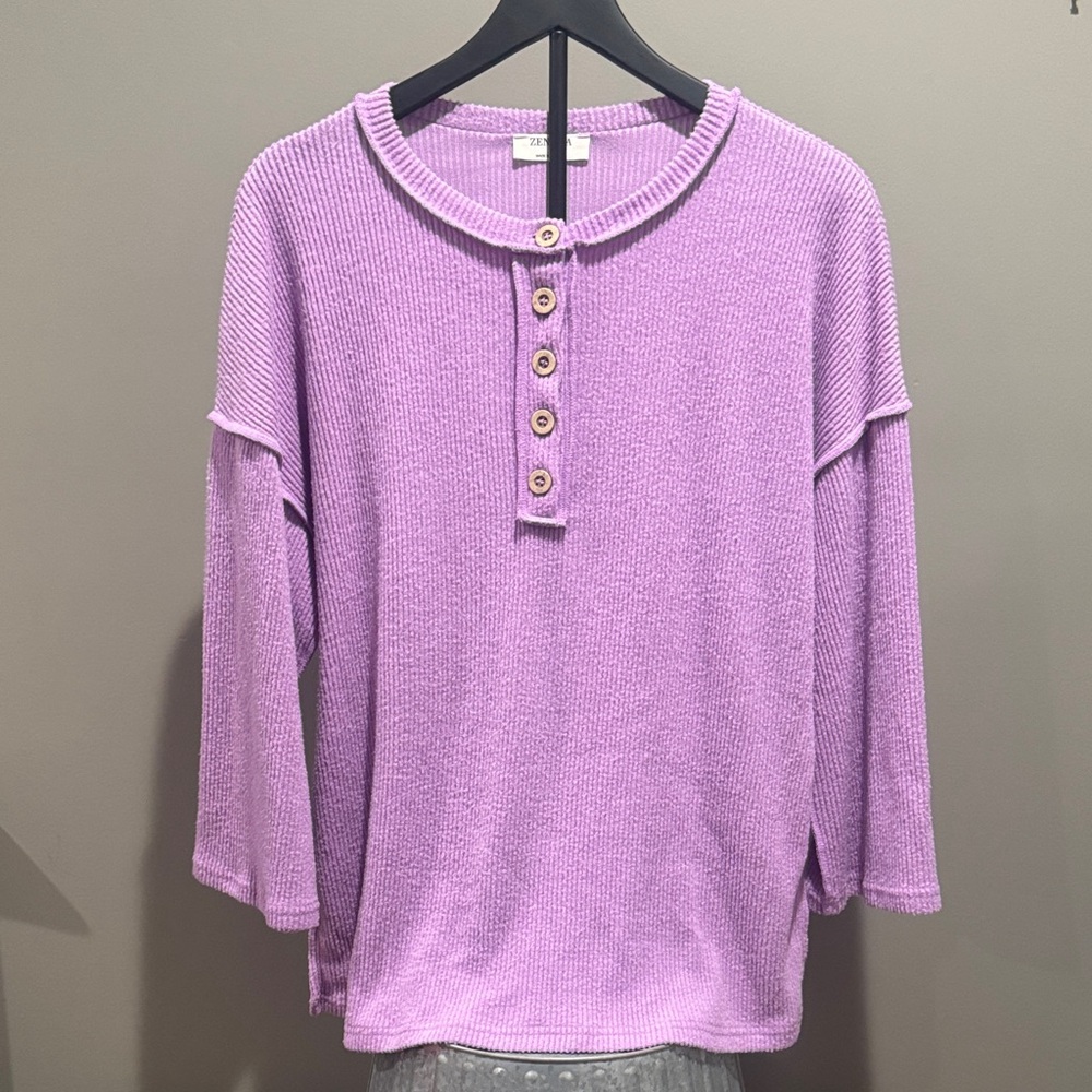 Women's Lavender Button-Down Shirt